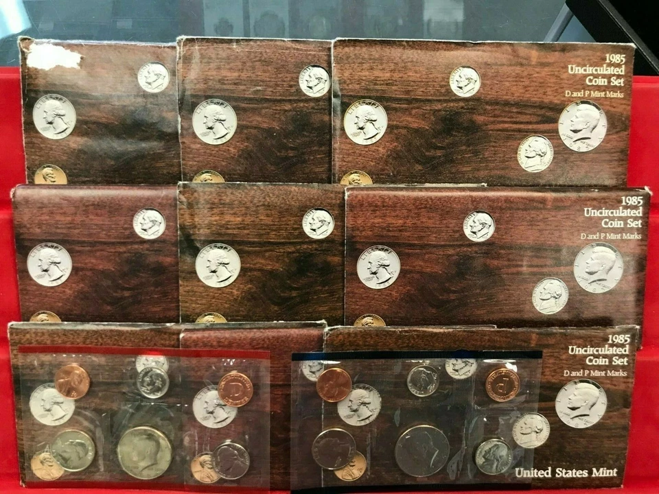 9 Set Lot of 1985 P-D Mint Uncirculated Sets ORIGINAL - Image 1 of 1