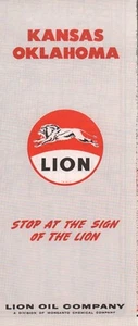 Lion Road Map 1960: Kansas Oklahoma nuevo de lote antiguo - Imagen 1 de 1