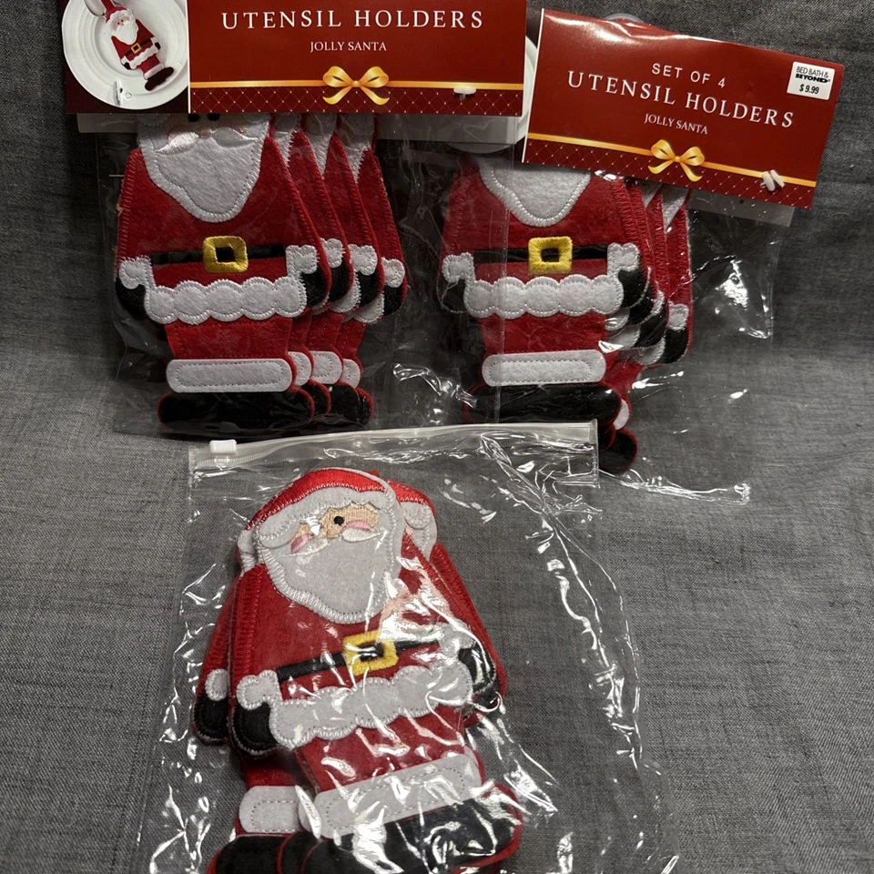 Bed Bath & Beyond Set of 12 Santa Utensil Holders Holiday Christmas NEW - Image 1 of 4
