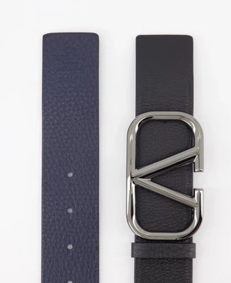 "Cinturón Valentino VLOGO marino negro talla 115 nuevo con etiquetas 46"""  Foto 1 de 4