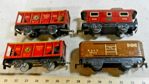 Marx 6 Zoll Spur O 4 Rad Güterwagen 4 verschiedene - ordentlicher Zustand (C) - Bild 1 von 7