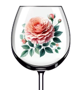 12x Colourful Flower Rose Vinyl Sticker Decal Tumbler Wine Glass Bottle Van Car - Picture 1 of 3