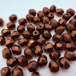 Czech Glass Aged Copper Faceted Beads 4mm Qty:20 - Picture 1 of 2