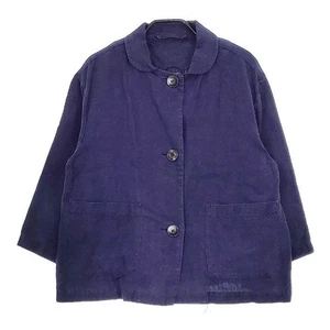 Lin francais d'antan Hemp Jacket Navy 5-0402M∞ - Picture 1 of 4