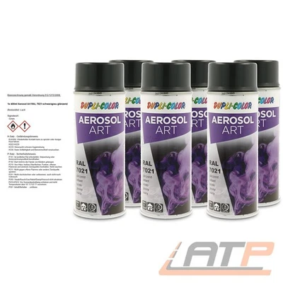 6x 400ml DUPLI COLOR AEROSOL ART RAL 7021 SCHWARZGRAU GLÄNZEND SPRÜHLACK SPRAY - Bild 1 von 2