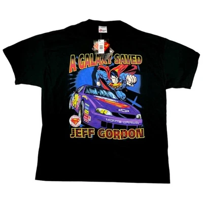 Camiseta NASCAR Vintage Superman "A Galaxy Saved" Jeff Gordon 2XL Nova Com Etiqueta - Imagem 1 de 4