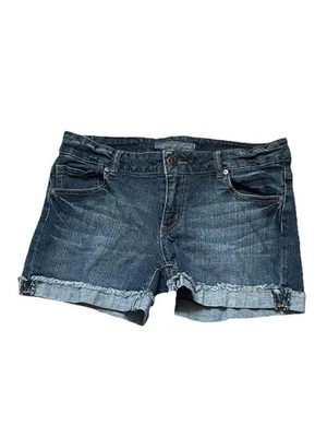 Celebrity Pink Distressed Cuffed Dark Wash Jean Shorts Juniors 11 - Image 1 of 4