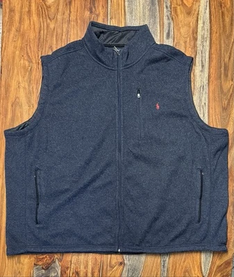 Polo Ralph Lauren Chaleco Polar Cuello Simulado Azul Marino Rojo Poni Grande y Alto Para Hombre’s 6XB Foto 1 de 4