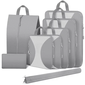 8 Set Compression Packing Cubes for Travel Lightweight Compression Cube Suitcase - Picture 1 of 7