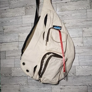 Meru Canvas One Strap Sling Bag Crossbody Rucksack Handtasche Ivory Unisex Neutral - Bild 1 von 9