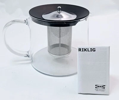 IKEA RIKLIG Glass Teapot Tea Infuser Coffee Tea Bags Herbal EUC - Image 1 of 4
