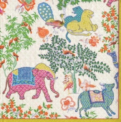 Caspari Paper Beverage Napkins, Le Jardin De Mysore - 2 Packs (11930C) - Image 1 of 2