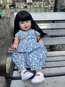 28inch Toddler Reborn Baby Doll with Wig Finished Girl Kids Handmade XMAS GIFT - Picture 1 of 8