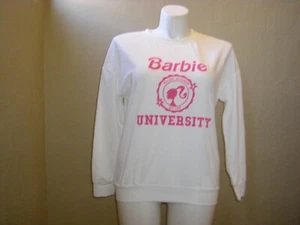 Barbie Come On Let's Go Party Top Blanco/Rosa Para Mujer Talla Grande Nuevo Con Etiquetas - Imagen 1 de 9