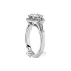 1ct D/SI1/Ideal Cushion AGI Cert Diamonds 14kw Gold Cathedral Engraved Ring 3.9g