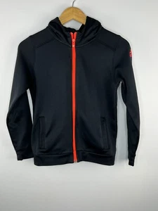 Adidas Climawarm Black with Orange Zip / Logo Hoodie - Size 11-12Y - Picture 1 of 4