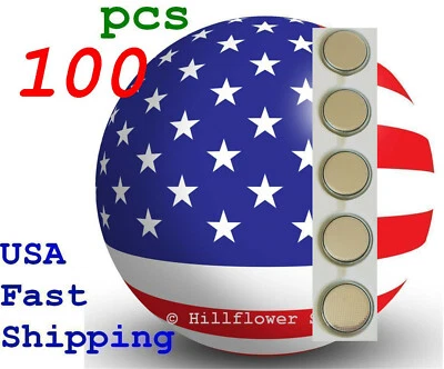 100 pcs CR1620 1620 BR1620 LM1620 Bulk 3V Lithium Battery - Image 1 of 4