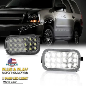 LED Side Mirror Puddle Light For Chevy GMC Sierra Yukon Silverado Tahoe Escalade - Foto 1 di 13
