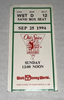 Boleto Old Spice Invitational 1994 Adam Johnson King of the Beach 25/09/94 Foto 1 de 2