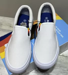 Aldi 2023 Branded Gear White Slip-On Canvas Shoes Women Size 8 New with Tag - Picture 1 of 7