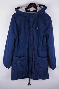 Adidas NEO Women Parka Jacket Casual Blue Windproof Cotton size M - Picture 1 of 8