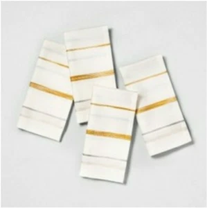 Hearth and Hand Magnolia 4pc NAPKIN SET Sour Cream Multi Color Stripe 20"x20" - Picture 1 of 2