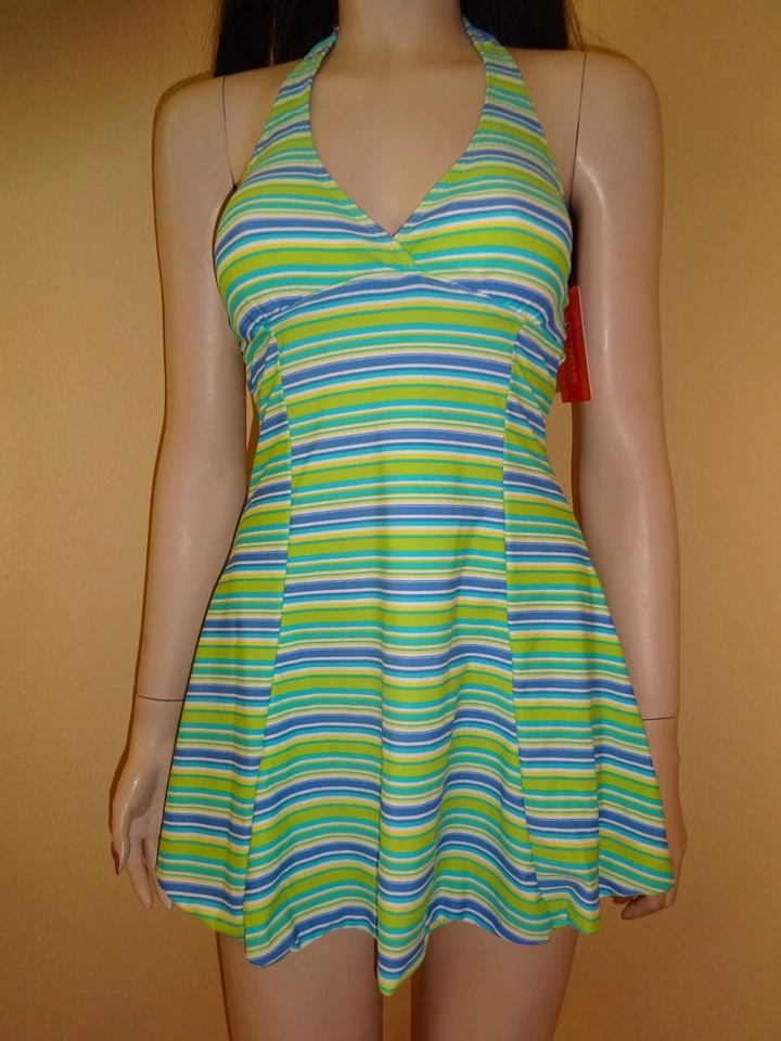 Tankini-Oberteil Strandkleid Octopus beachwear Neckholder 38 gestreift NEU! - Bild 1 von 4