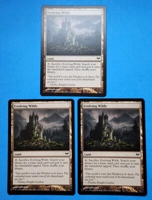 3x Evolving Wilds Dark Ascension 2012 Mtg Magic Sacrifice Land Mana Card 155 - Image 1 of 4