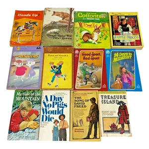 YA Kids Books Lot Treasure Island Dingle Ridge Fox Peter Cottontail The Rescuers - Picture 1 of 24