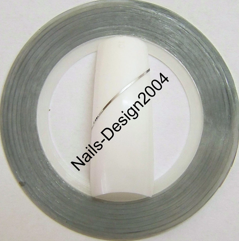 WORLD OF NAILS-DESIGN LTD. Easy Nageldesign ✅ Stripping Tape selbstklebend nur ca. 1 mm ✅ Silber / Silver