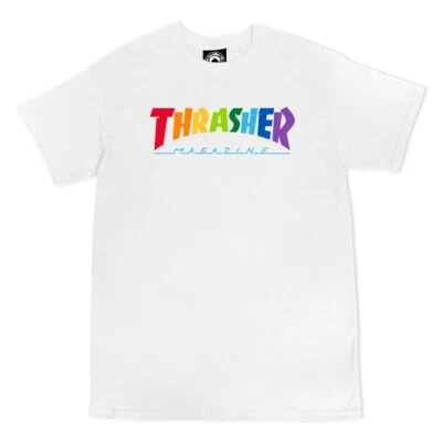 Thrasher журнал RAINBOW SKATE MAG логотип скейтборд футболка белый - Изображение 1 из 2