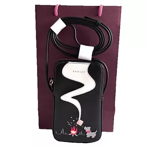 RADLEY Toasting Marshmallows Handy-Umhängetasche schwarz Leder in Geschenktasche - neu - Bild 1 von 7
