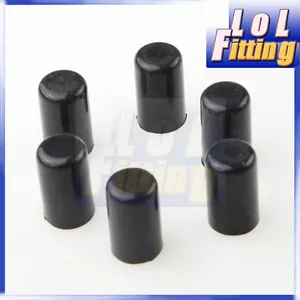 6 x 4mm 5/32" Silicone Blanking Cap Intake Vacuum Hose End Silicon Caps Black - Picture 1 of 2