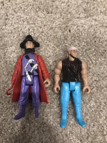 Pirate Figure Lot: Peg Leg Pirate Captain with Hook Figure; and Pirate Figure Cover