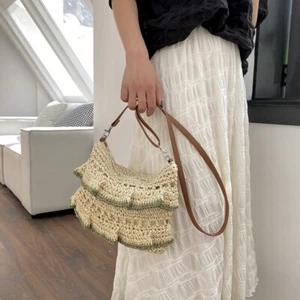Straw Woven Summer Beach Straw-Woven Bag Large-Capacity Shoulder Bag - Picture 1 of 15