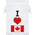 'I Love Canada' Satin Drawstring Bag/Pouch (SB032571)