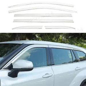 Chrome Window Visor Vent Shades Sun Rain Guard For Toyota Highlander 2020-2024 - Picture 1 of 11