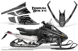 ARCTIC CAT F SERIES SNOWMOBILE GRAPHICS KIT CREATORX DECALS TRIBAL BOLTS SILVER - Picture 1 of 1