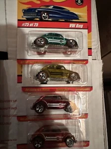 2008 4 SET VW BEETLE BUG VOLKSWAGEN Orange Red Green Gold HOT WHEELS CLASSICS 5 - Picture 1 of 8