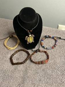 Collar Tortuga, Marrón, Cordón Macramé, Dos Pulseras Boho, Hippie, Boho D-9 - Imagen 1 de 1