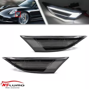 2X luces marcadoras laterales LED blancas ahumadas para Porsche 991 Carrera 981 718 Cayman - Imagen 1 de 7