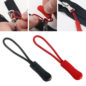 10x Zipper Pulls Zipper Pullers Replacement Broken Zip Cord Puller Black Red - Picture 1 of 7