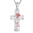 Classic Cremation Ashes Urn Pendant Necklace Cross Shaped