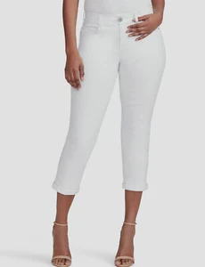 $255 Vintage America Women's White Fab Body Denim Cropped Jeans Pants Size 12 - Picture 1 of 1