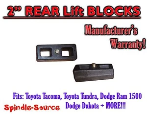 1 Set of Cast 2" TAPERED Lift Blocks FOR Toyota Tacoma Tundra Dodge RAM Dakota - Picture 1 of 1