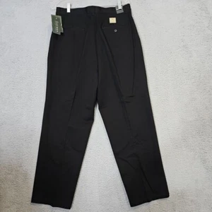 NEW NWT Lauren Ralph Lauren Women's Pants Size 14 Pleated Black 29" Inseam - Picture 1 of 8