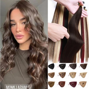 Nano Ring Tip Rings Bead Hair Extensions Remy Human Hair THICK Brown Stands 150g - Picture 1 of 40
