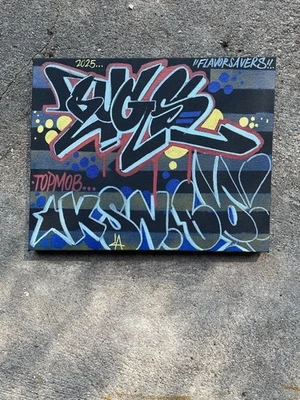 Este lienzo 8 X 10 de la vieja escuela estilo graffiti Master Bugs hecho en Louisiana  Foto 1 de 2