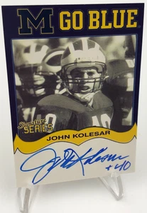 TK Legacy JOHN KOLESAR AUTO Card M GO BLUE Signed MGB88 Card MICHIGAN WOLVERINES - Picture 1 of 8