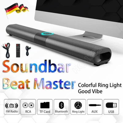 Soundbar Bluetooth5.0 TWS per TV home theater 3D surround subwoofer altoparlante DHL - Immagine 1 di 4